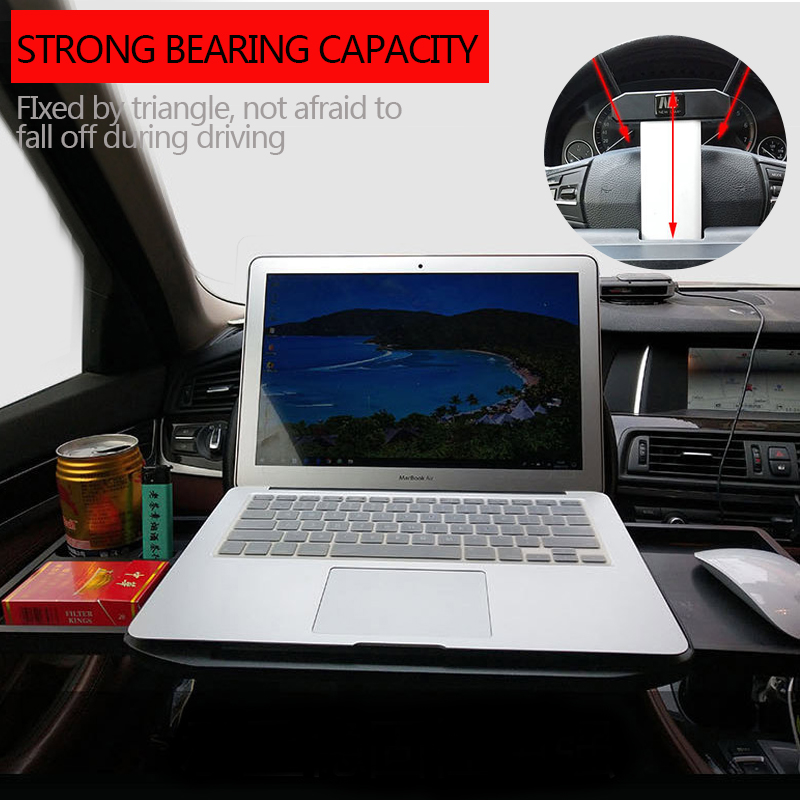 Retractable Car Table Laptop Desk for Work Eating Food Drink Tray Computer Table Mobile Phone Holder Auto Rest Accessories