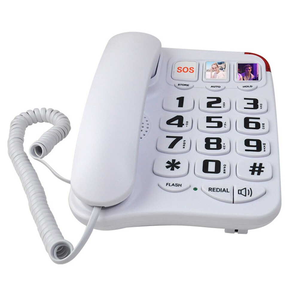 Telefone Large button wired Home telephone one-touch speed dials Tele nursing call for the elderly with wall mount SOS emergency