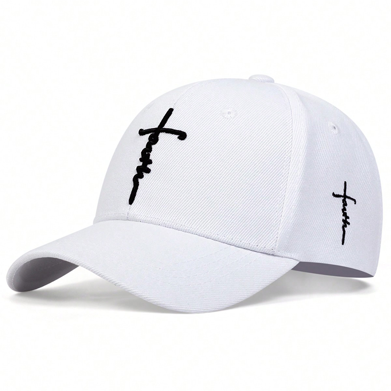 Gorras de béisbol con bordado de cruz y letras Unisex, gorras informales ajustables para exteriores, gorra deportiva con protección solar para primavera y otoño