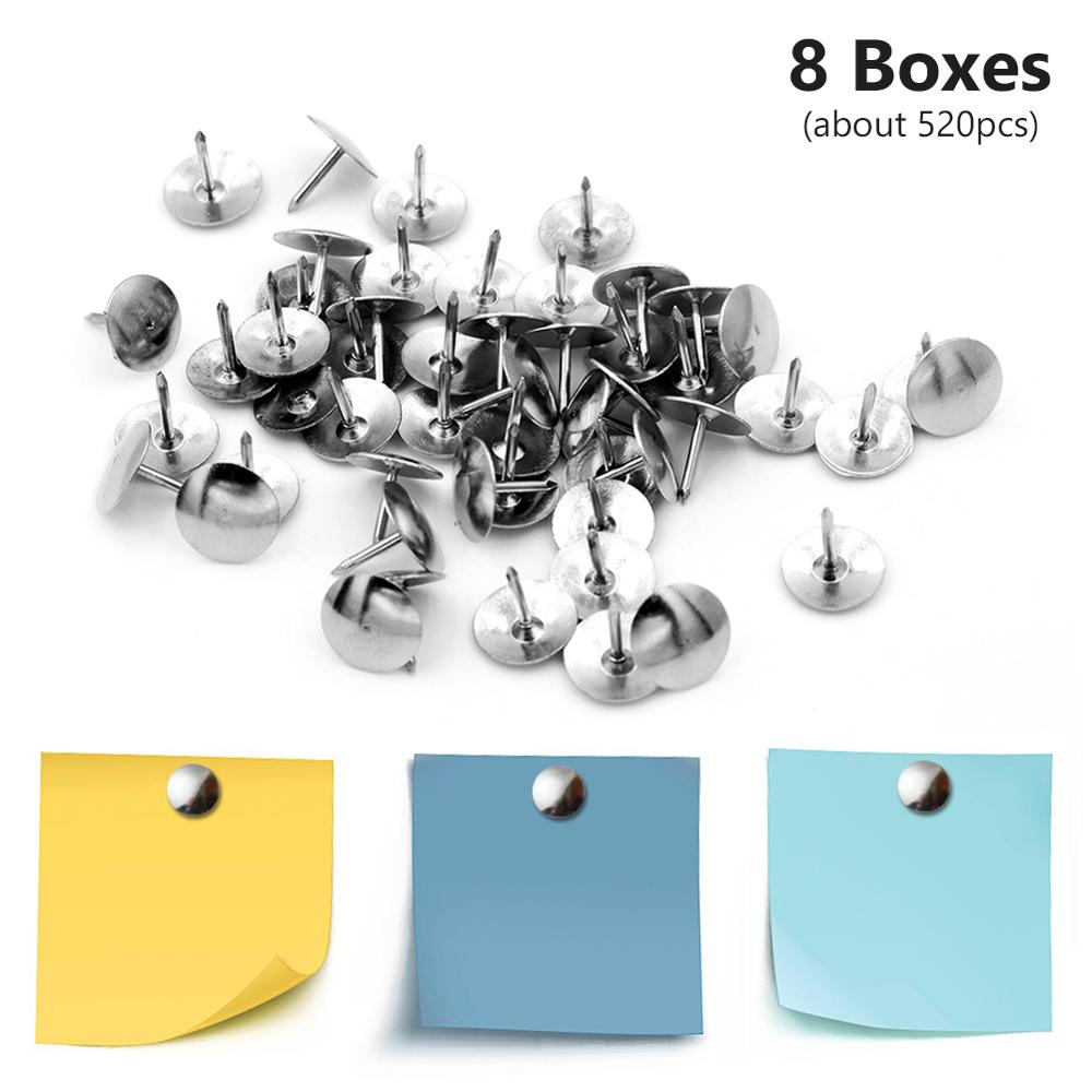 1/4/8 cajas de pines de dibujo de empuje de oficina Thumb Tack Map tablero de corcho Thumbtack para marco de madera conexión fijación uso en el hogar