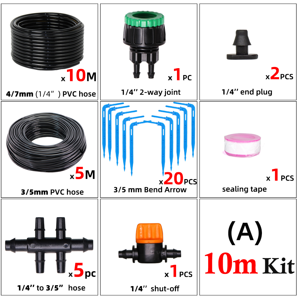 Tuin Automatische Druppelsysteem Kit 4/7-3/5 Mm 4-Manier Automatische Druipen Pijl Connector Geschikt Voor Plant watering: A