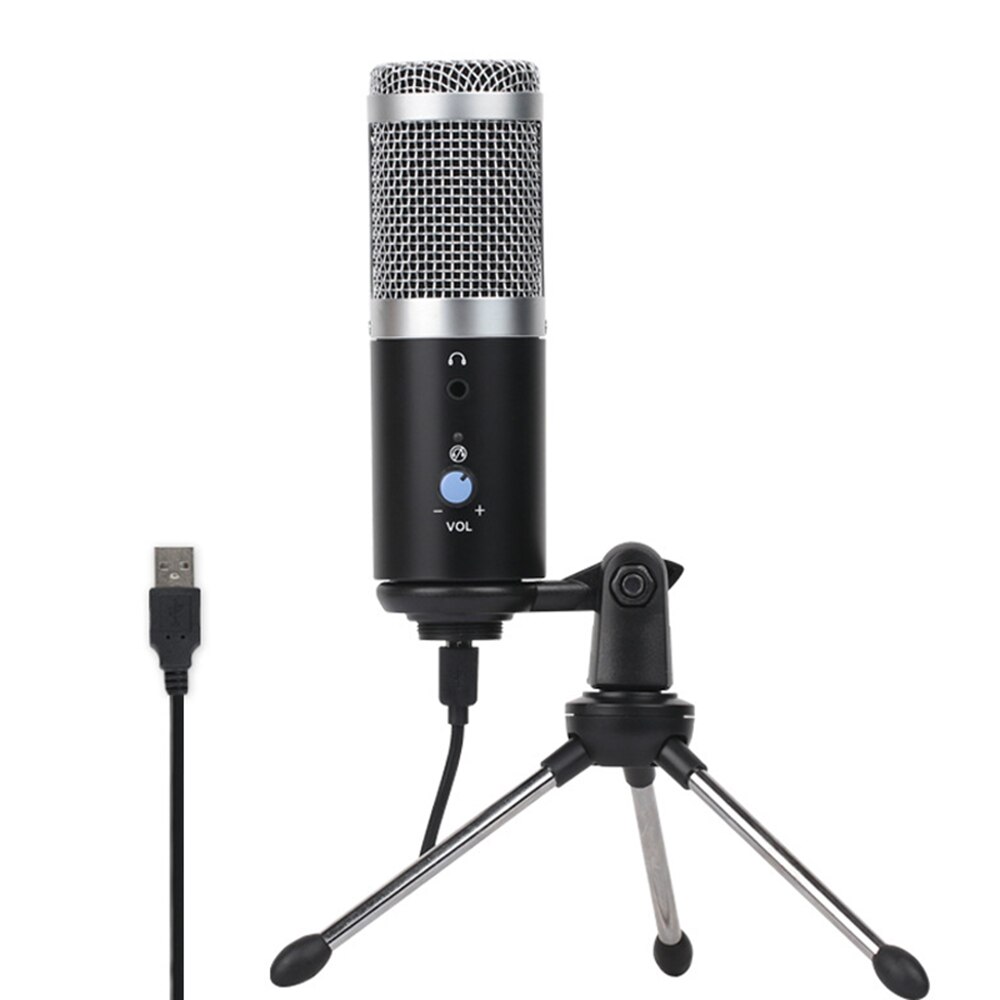 bm 800 Condenser Microphone 3.5mm Headphones jack USB bm800 Microphone for Computer Karaoke Studio Recording mic With Stand: Bundle A
