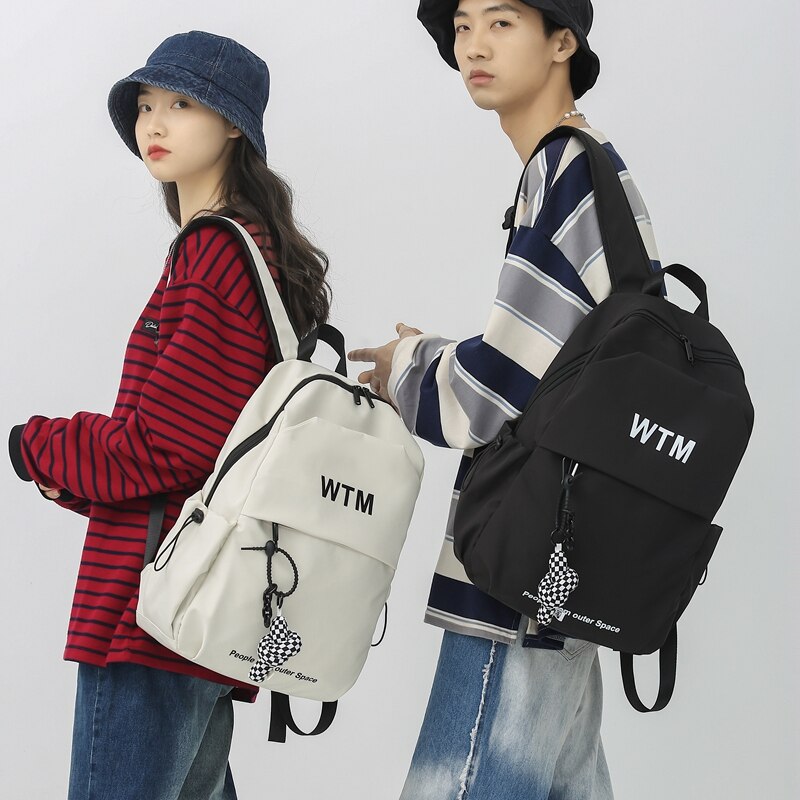Dcimor-rucksack aus nylon mit buchstabenprint, großes fassungsvermögen, stylische reisetasche, laptop-rucksack für herren, ideal für studenten, süße schultasche