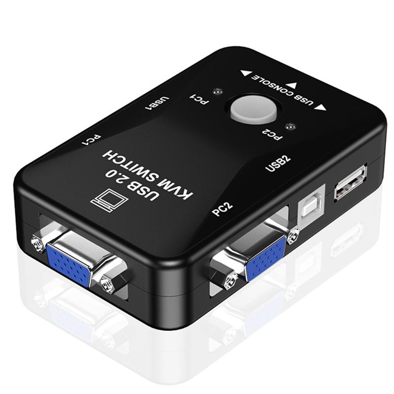 Manual Vga Switcher 2 Poort Vga Video Switch Box Usb Switch Box Duurzaam Converter Met Toetsenbord Muis Voor Kvm Lcd pc Video Comput