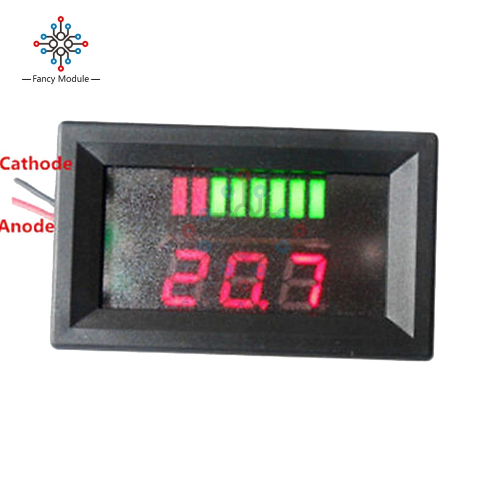 6V/12V/36V/48V Red LED Lead-Acid Battery Indicator Battery Capacity Acid Tester Voltmeter Charge Level Indicator For Arduino