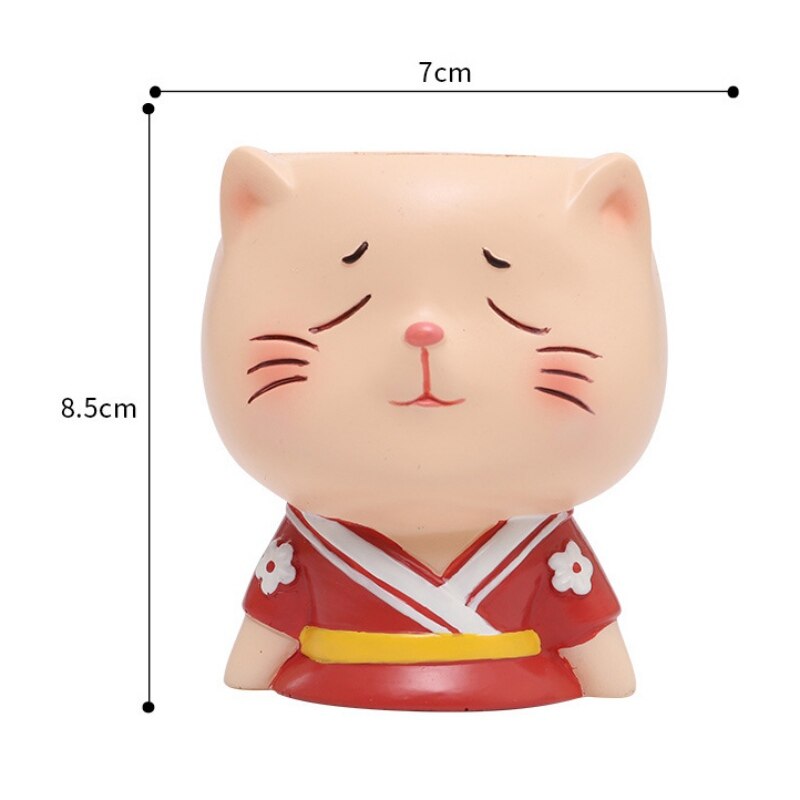 Bloempot emaille schattig cartoon meisje bonsai vetplant bloempot bureau handwerk decoratie accessoires m: A6