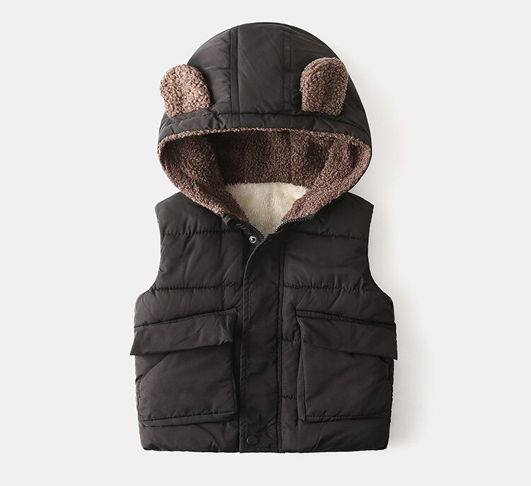 Gilet en doudoune avec capuche pour bébé,joli manteau d&#39;hiver sans manche en coton , à porter à l&#39;extérieur, pour garçon et fille, collection automne ,