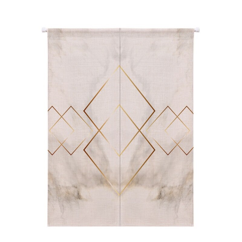 Exquisita cortina para puerta con estampado geométrico de grano de mármol, decoración de lino y algodón, cortinas, tapices, pantallas y separadores de habitación