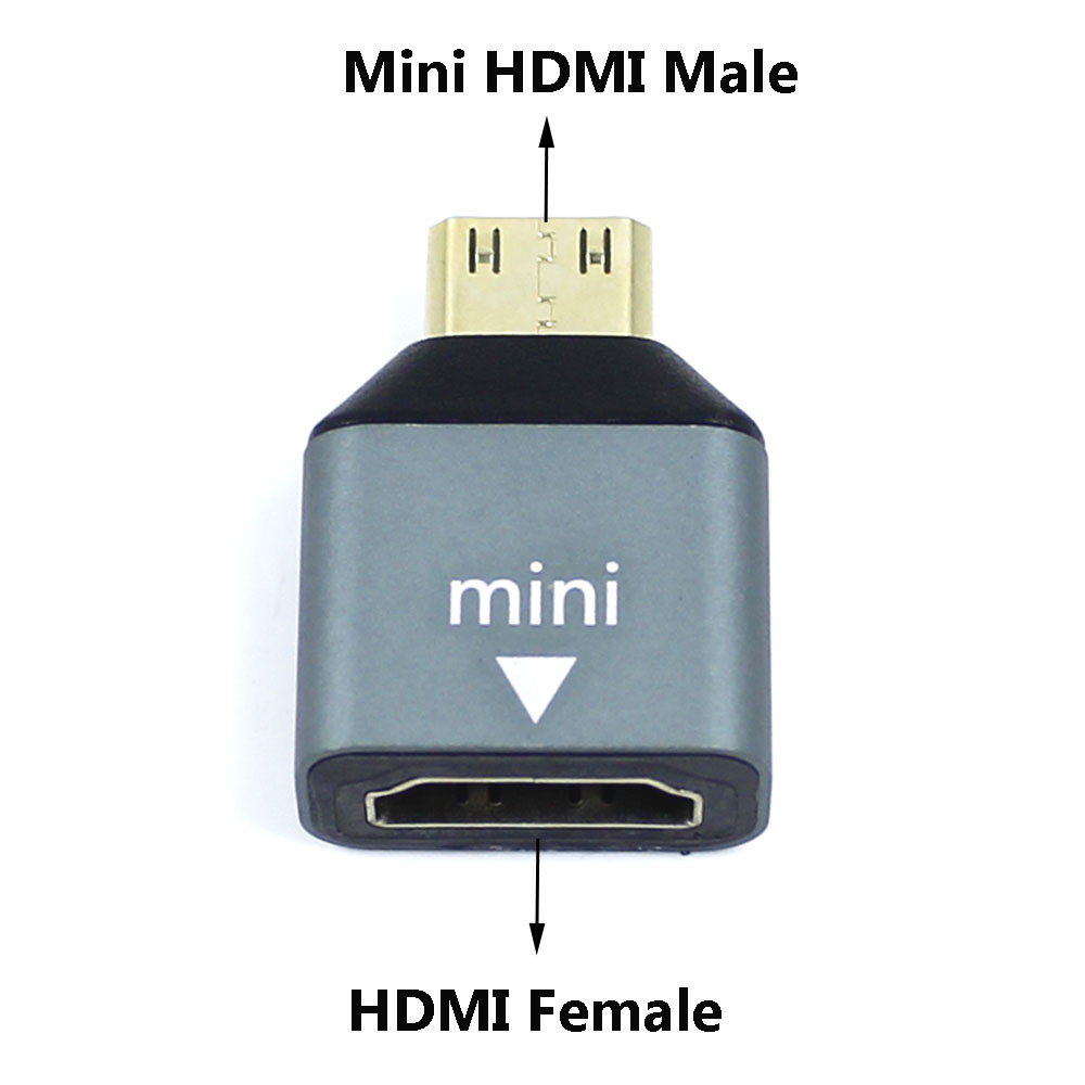 Aluminum Displayport Micro/Mini DP to HDMI-compatible Adapter 4K@60Hz HDMI male to HDMI female For PC Laptop Projector Converter: Ivory