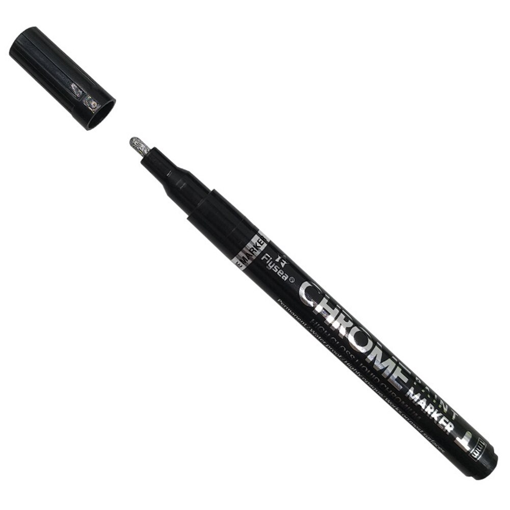 DIY Reflective Paint Pen Silver Art Liquid Mirror Chrome Marker Mirror Reflection Sign Pen Rock Painting Accessory Kids Paint To: 1.0mm