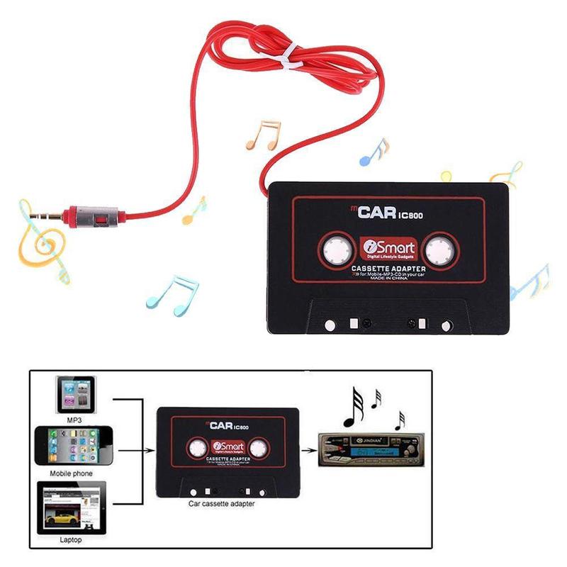 Adaptateur Aux pour voiture, Cassette Audio, lecteur Mp3, convertisseur, câble, prise pour iPhone, iPod, 3.5mm, AUX CD L3Z5