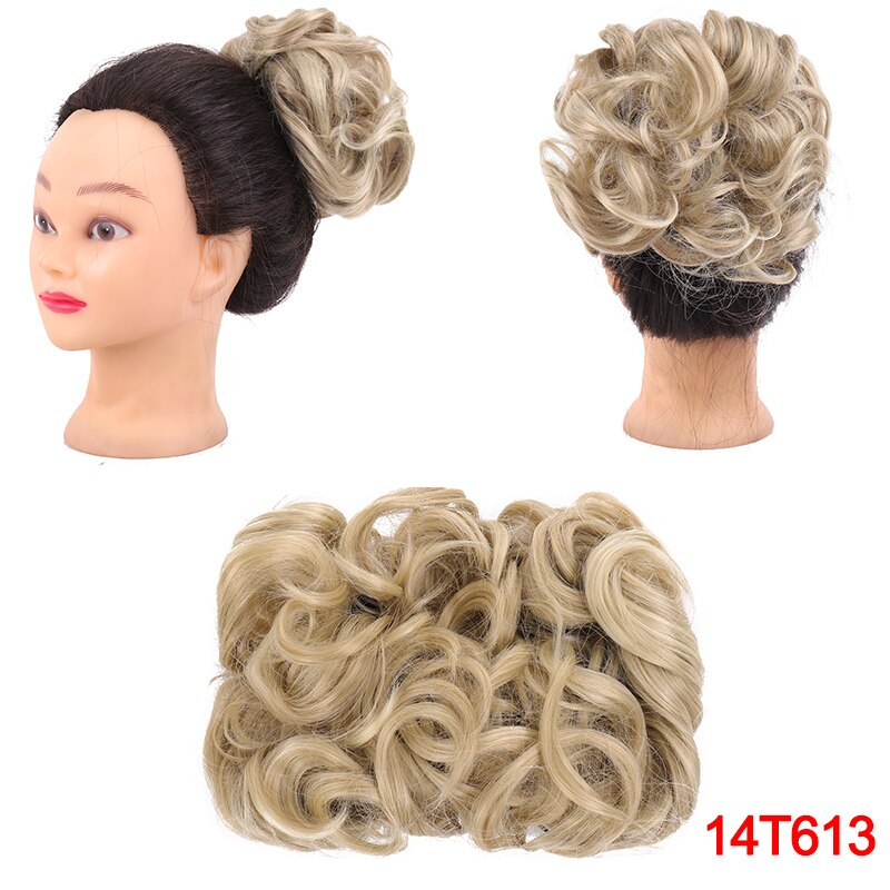 DIANQI synthetische haar elastische gummiband lockige chignon Netz mit zwei kunststoff kämme hochsteckfrisur abdeckung haar brötchen afro chignon für frauen: 14T613