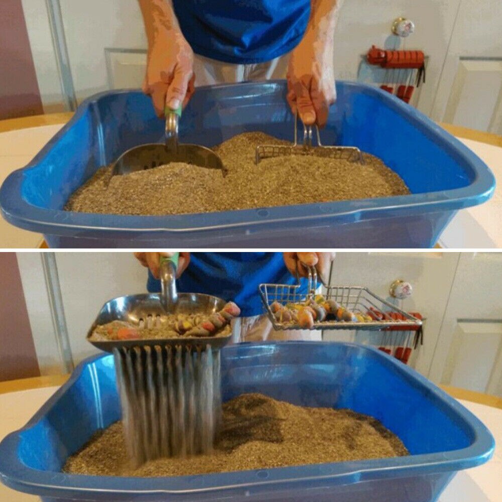 Pala para gatos de Metal y plástico recogedor de caca para pala para arena Herramientas de limpieza