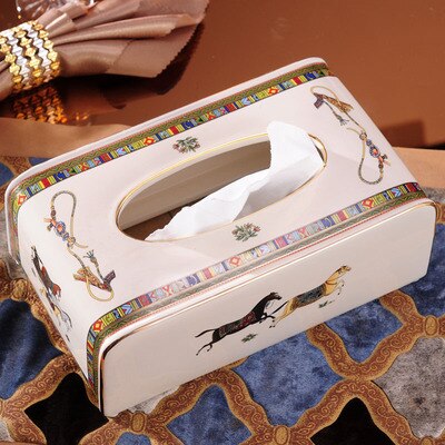 Bathroom Paper Box Ceramic European Style Tissue Rack Organizer Holder For Office Home Living Room DiningRoom KTV Useful: Style 5