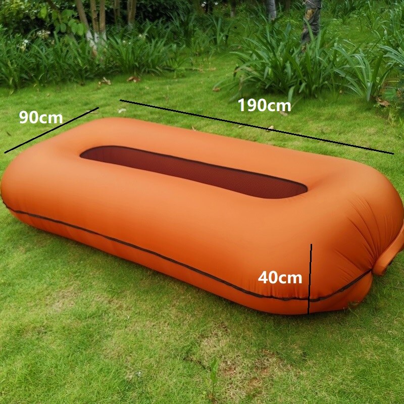 Nadmuchiwany dmuchany fotel sofa wodoodporna konstrukcja zapobiegająca wyciekaniu powietrza-idealna kanapa na podwórko nad jeziorem plaża podróżna pikniki kempingowe: Air sofa pomarańczowy
