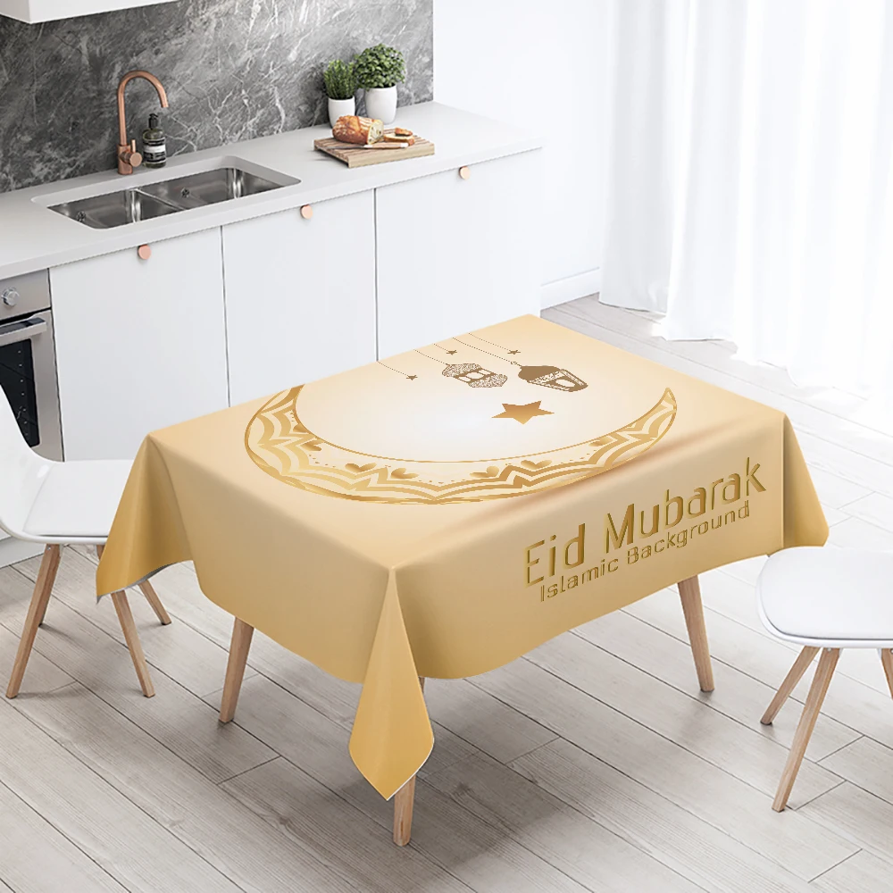 Eid Haupt dekoration Tischdecke Ramadan arabische Kalligraphie muslimische dekorative Tischdecke wasserdicht und schmutz abweisend: verrotten / 132*178CM