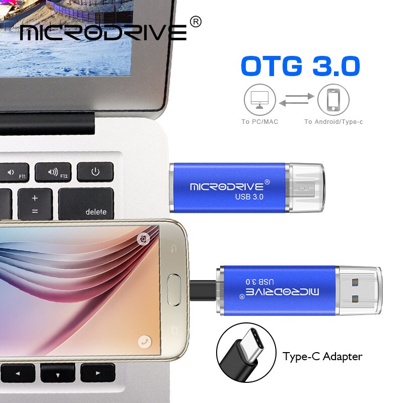 3 In 1 Usb 3.0 OTG USB flash drive for SmartPhone/Tablet/PC 16GB 32GB 64GB 128GB Pendrive High speed pen drive for type-c phone