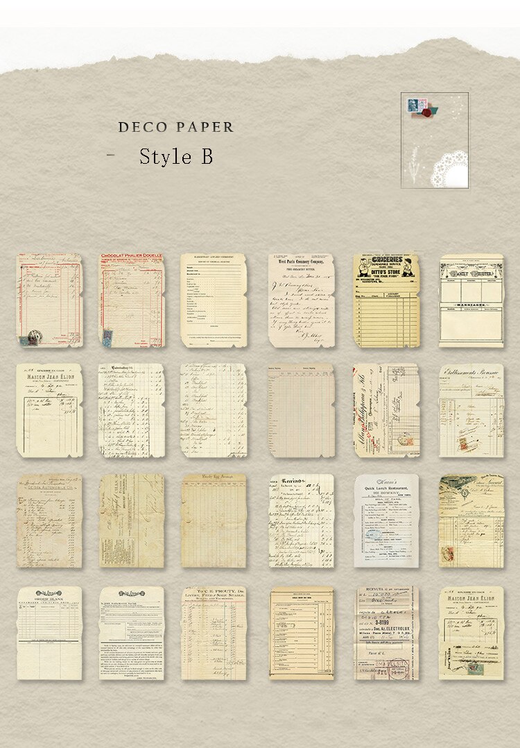YueGuangXia Vintage papier affiche Scrapbooking à la main artisanat sec bricolage Journal voyage enregistrement enveloppes papier de fond 25 pièces: B