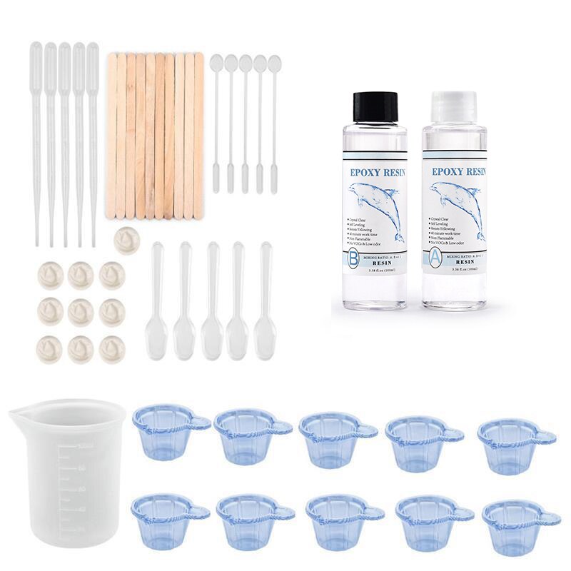 Neue AB Epoxy Harz Kit Hohe Haft 1:1 AB Epoxy Härter Kristall Kleber DIY Kunst Casting Harz Schmuck Machen Zubehör: NEW A100g-B100g set