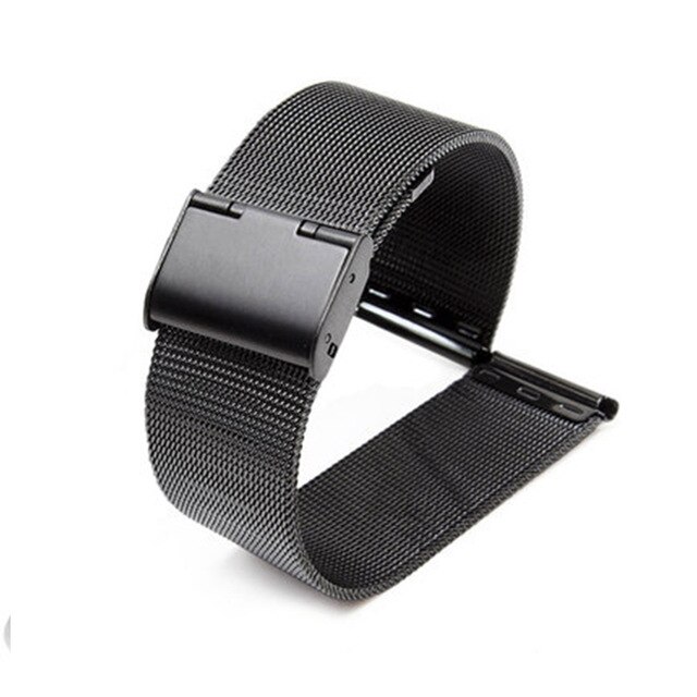 Milanese Horlogeband 12Mm 14Mm 16Mm 18Mm 20Mm 22Mm 24Mm Universele Rvs Metalen horloge Band Strap Armband Zwart Rose Goud: Black / 20mm