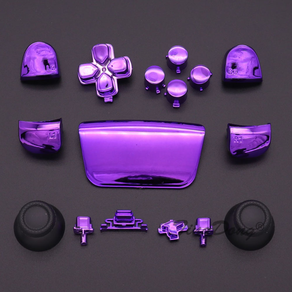 For PS5 BDM-010 V1 handle thumbstick joystick cap L1 R1 L2 R2 D-pad button PS5 controller's chrome-plated gold-PS5plated button