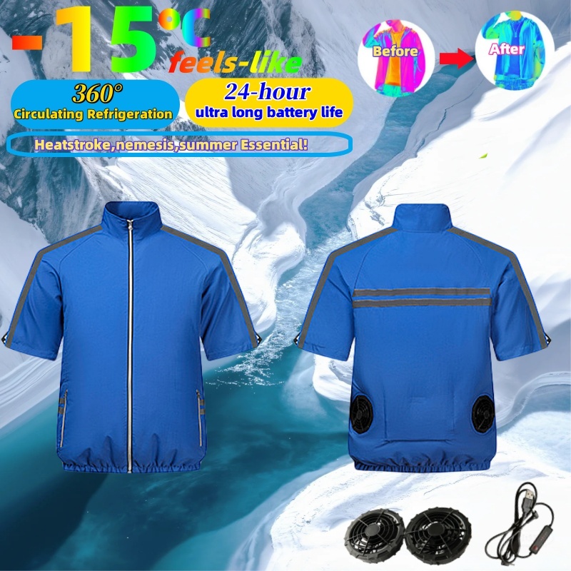 Gilet Raffreddante Uomo USB Gilet da Lavoro Senza Maniche - Abbigliamento Climatizzato per Pesca Esterna Giacca Termica