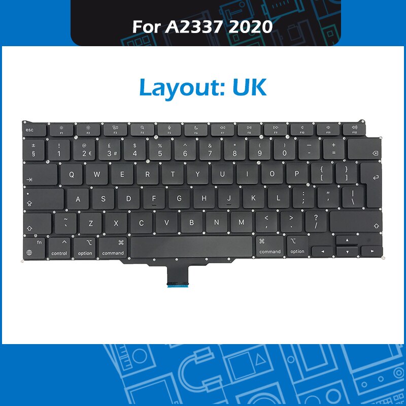 År laptop  a2337 tastatur til macbook air 13 &quot;  m1 a2337 tastaturerstatning us uk fr sp it ger se layout emc 3598