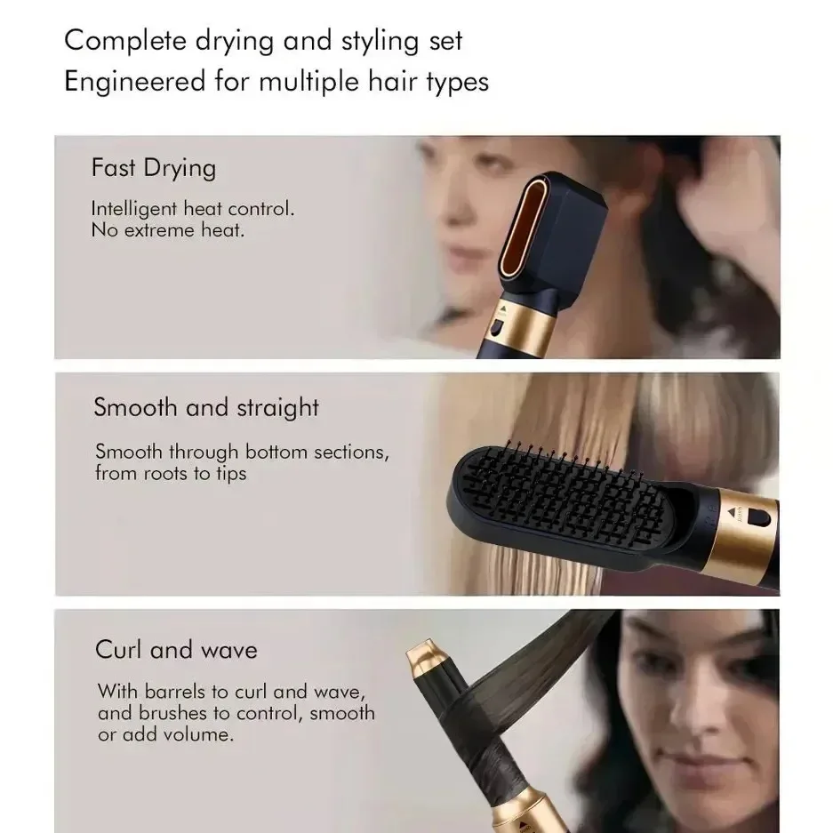 Hoge Snelheid 5 in 1 Föhn Multi Hair Styler Krultang Stijltang Haarborstel Professionele Föhn Geschenkdoos Styling tool