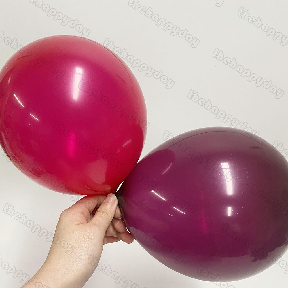 Kit de guirnalda de globos de color rojo vino borgoña, 144 piezas, rosa roja translúcida, arco de globos cromado, decoración para de cumpleaños y boda