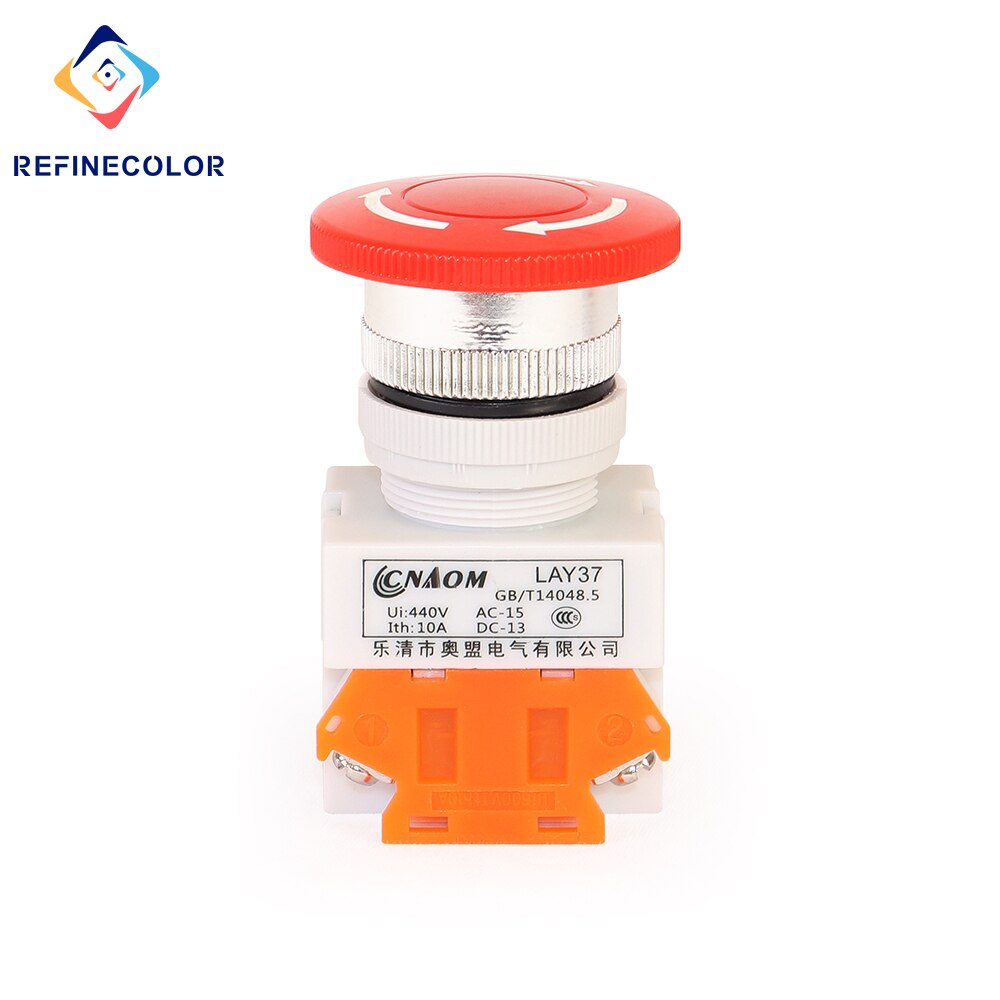 40mm Emergency Stop Switch Mushroom Plastic Push Button Stop Switch For Digital UV Inkjet Printer