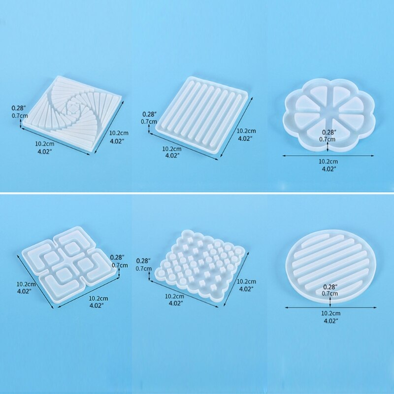 Handmade Silicone Coaster Resin Casting Molds DIY Tea Mat Resin Coaster Molds Agate Coaster Epoxy Molds Art Crafts Tools