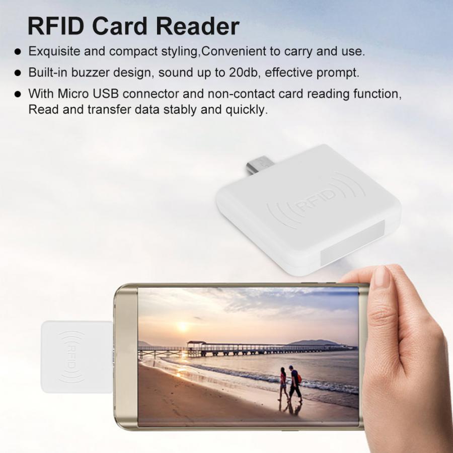 Portable Non-Contact IC/NFC Card Reader Adapter Mobile Phone Smart Micro USB Interface Converter RFID Proximity