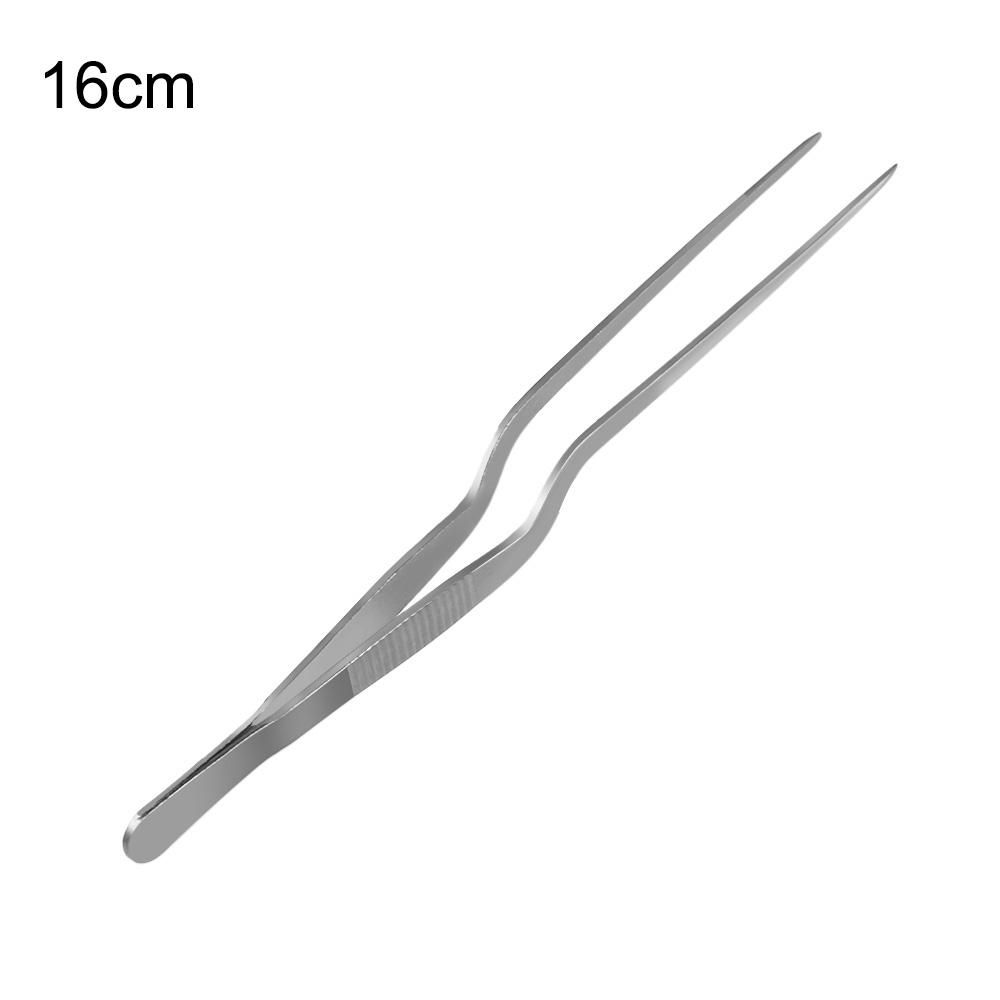 14cm rustfrit stål pincet plating kok mad pincet bbq klip grill tang serverer præsentation køkken værktøj: 16cm