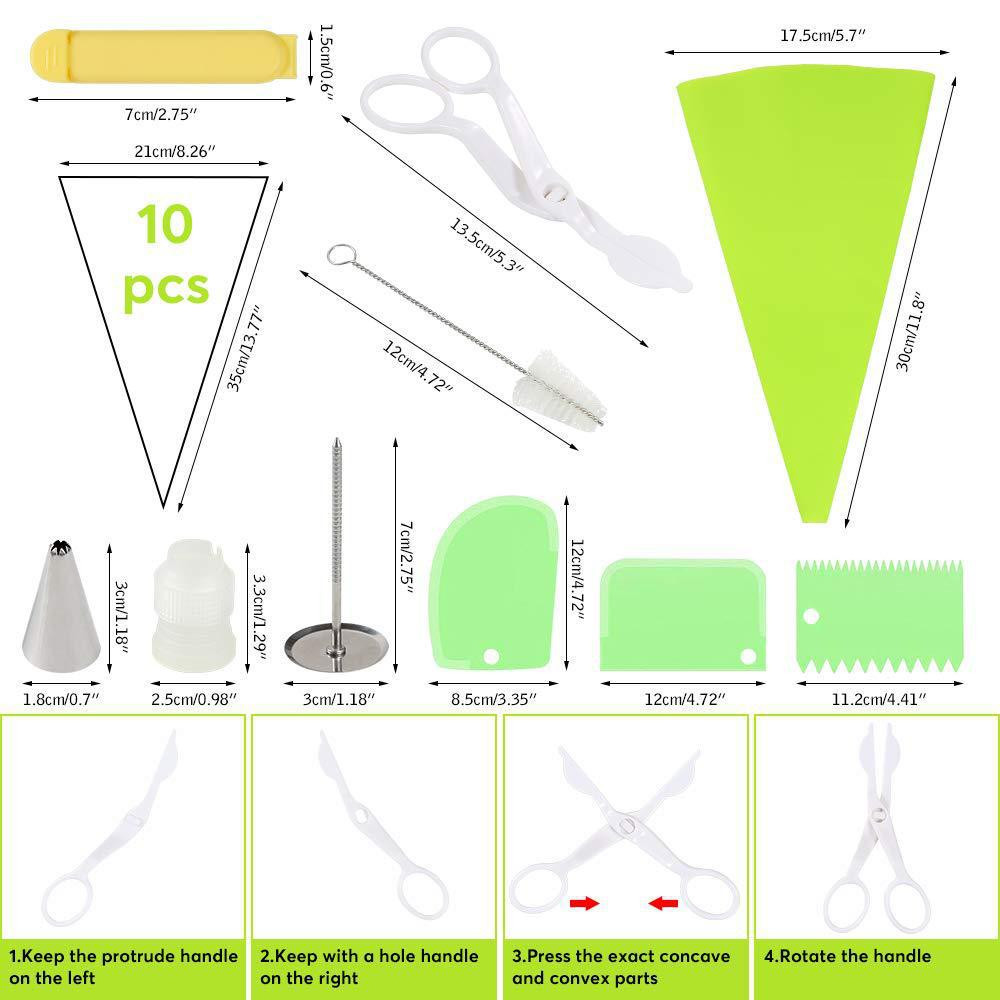62pcs Cake Decorating Kit Cake Rotating Turntable Icing Piping Nozzles Cake Spatula Kitchen Baking Pastry