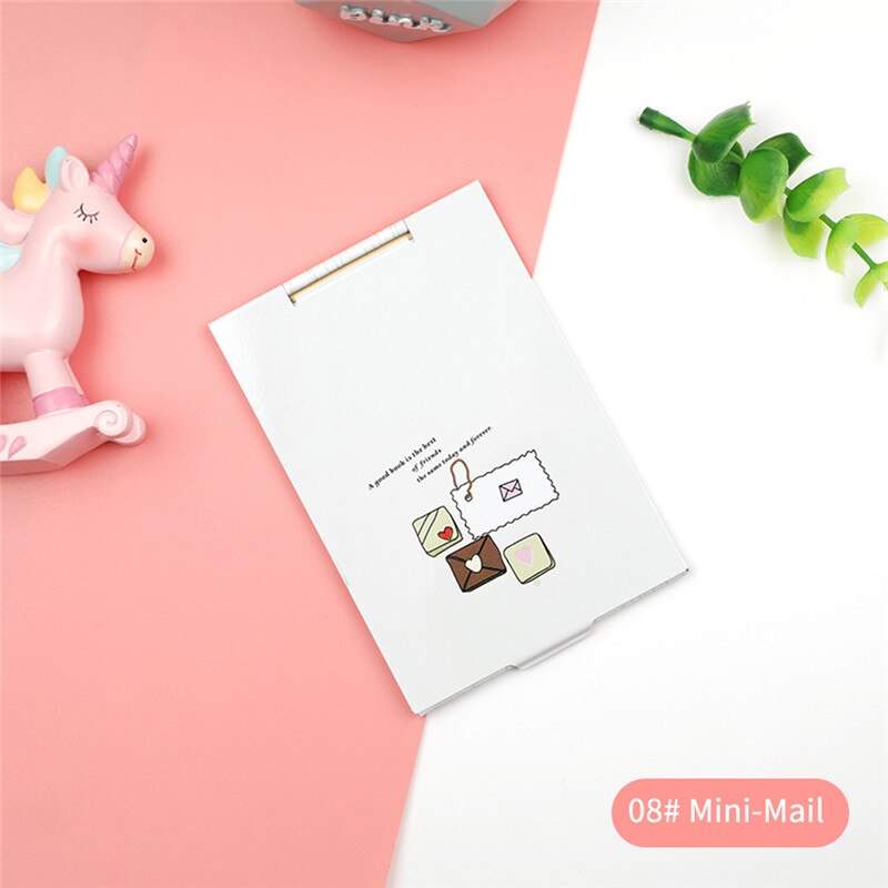 Mini ultradunne make-upspiegel opvouwbare rechthoekige zakspiegel cosmetische spiegel bureau compacte zak kappersspiegel: 08