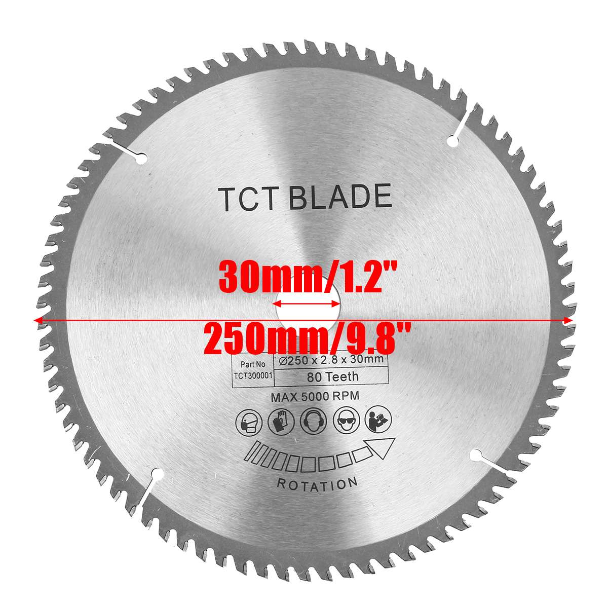 1Pc 250Mm 80T Tct Hout Circulaire Zaagblad Hout Snijden Disc Carbide Tct Zaagblad