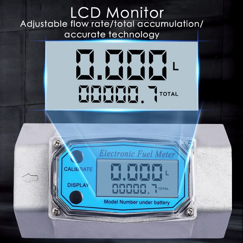 Benzin Methanol Wasser Durchflussmesser Digitalen Meter Zähler Alkohol Caudalimetro Kraftstoff Fluss Sensor Anzeige Gauge