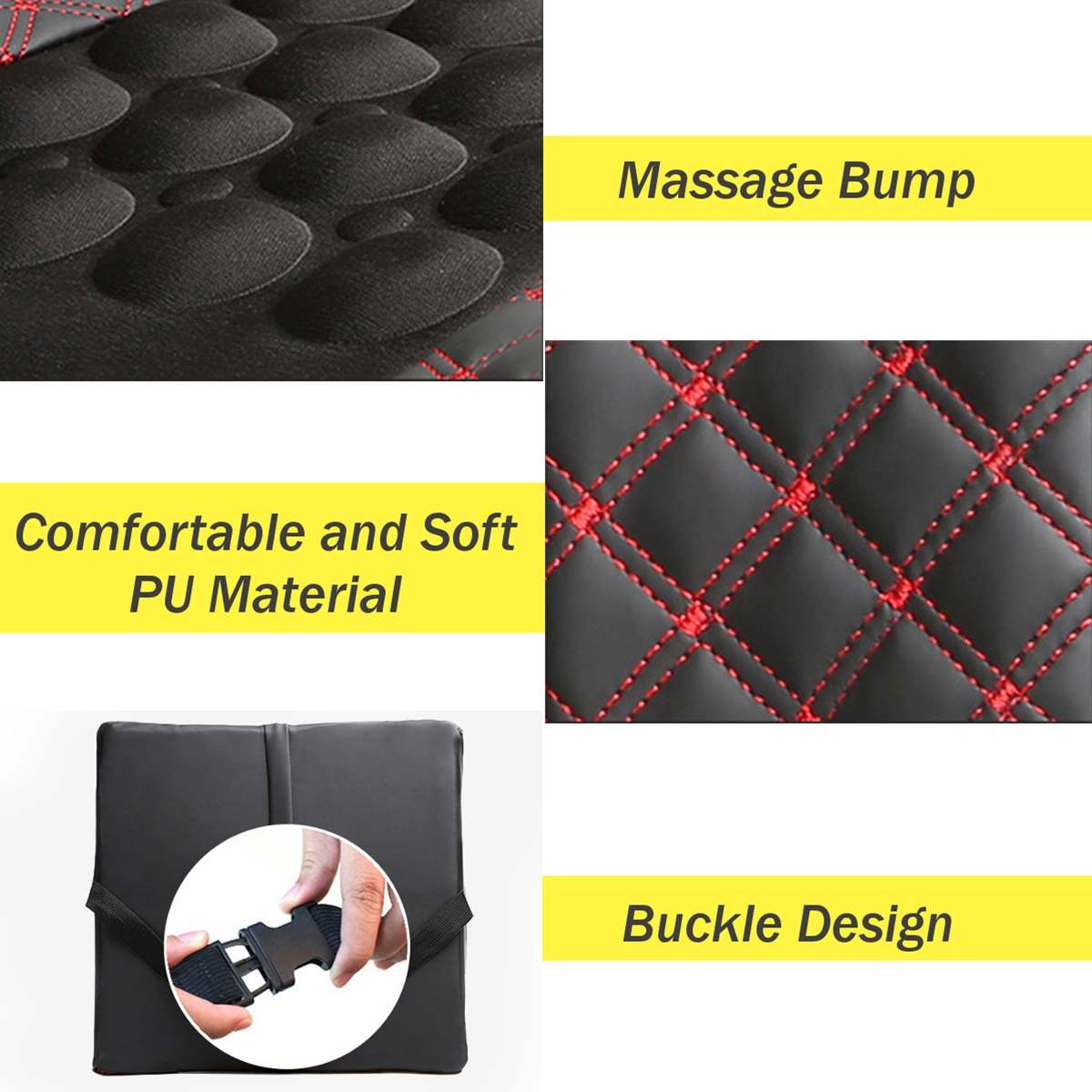 12V Auto Kussen Rugsteun Lumbale Elektrische Massage Pu Lederen Vrachtwagens Pijn Herbeleven Bescherming Wasit Zitkussen Ontspannen Accesoires