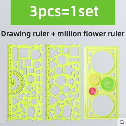 Pittura Righelli Disegno per Bambini graffiti FAI DA TE Multi-funzione Interessante puzzle Spirograph Righello di Plastica Rifornimento di Scuola Righello impostato: 5