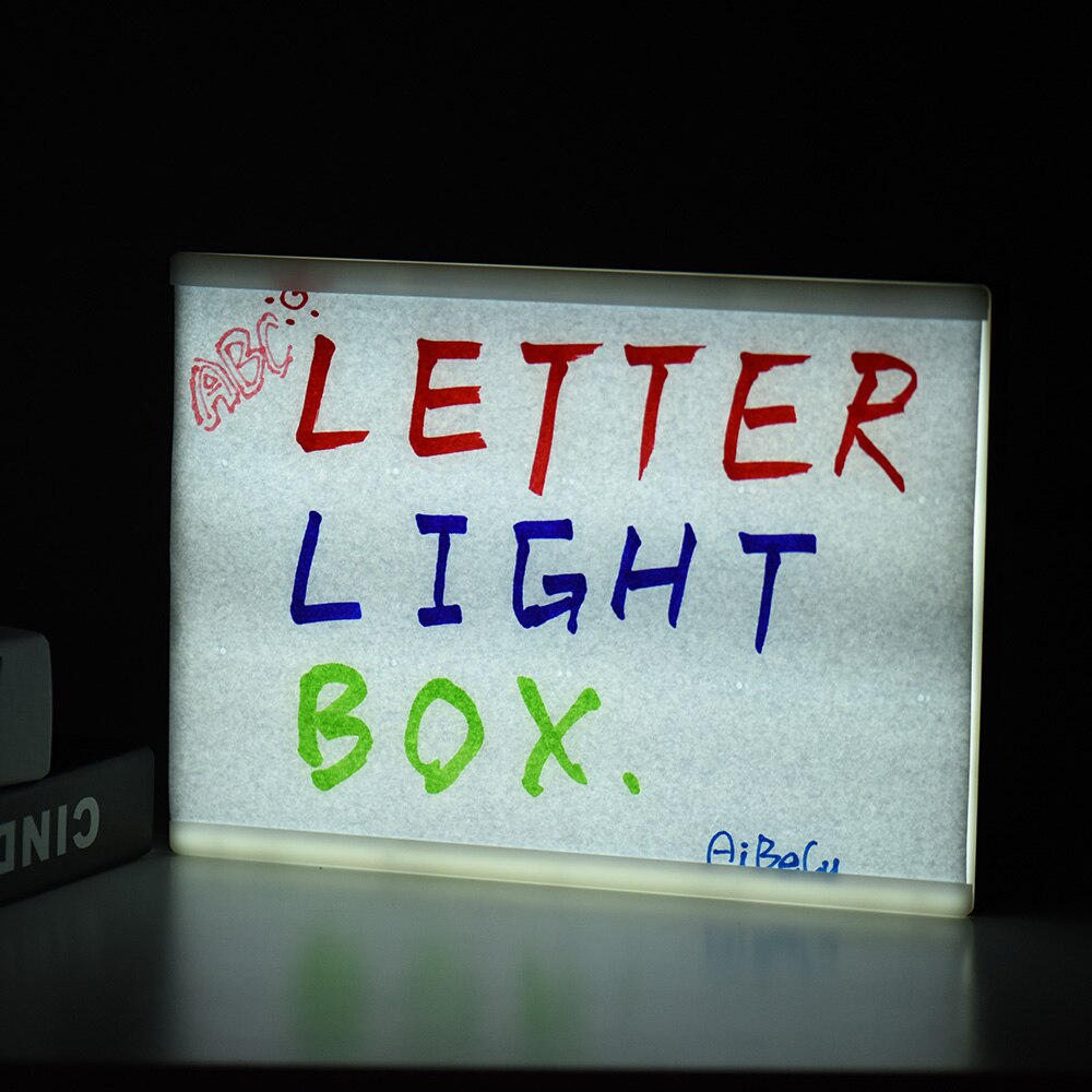 A4 Size DIY LED Cinema Lichtbak Message Board met Verwisselbare Letters Gratis Combinatie voor Verjaardag Wedding Party