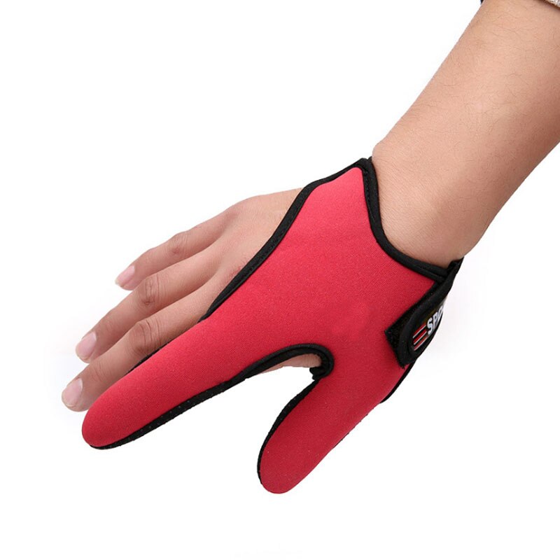 Guante Protector de Pesca para el dedo, 2 dedos de protección, para hombre, para Surf, pesca con mosca, antidesgaste, transpirable, accesorios de aparejos: Right hand Red