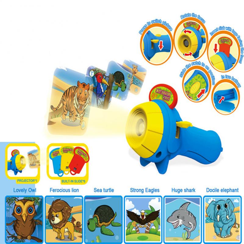 Projectie Zaklamp Kinderen Projector Licht Leuke Cartoon Speelgoed Night Foto Licht Bedtime Leren Leuk Speelgoed