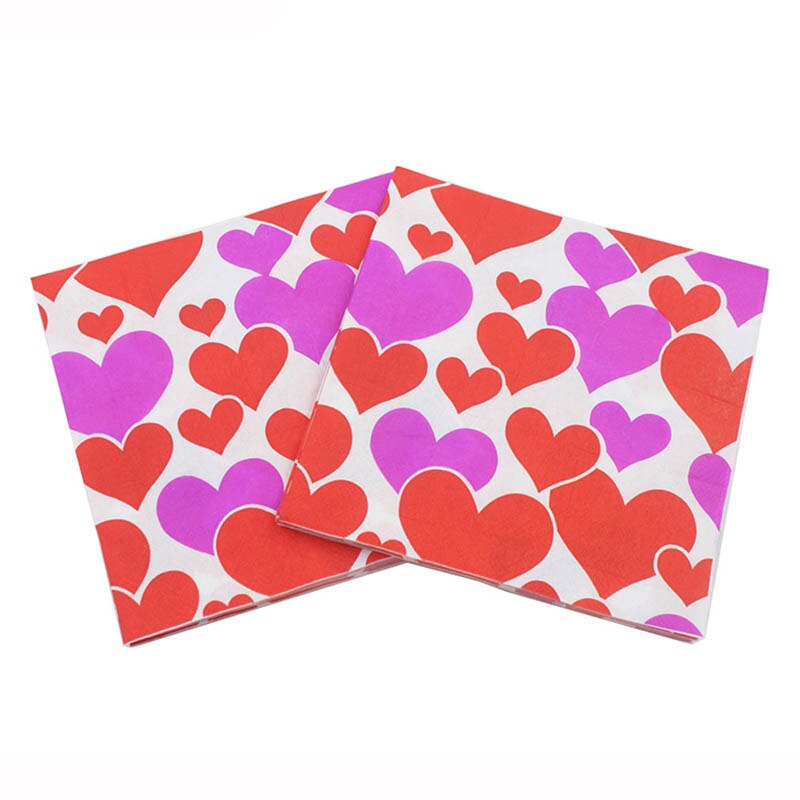 Liefde Hart Tafel Papieren Servet Voor Valentijnsdag Сервировочная Салфетка I Love U Tissue Handdoek Verjaardagsfeestje Bruiloft Decoratie: G