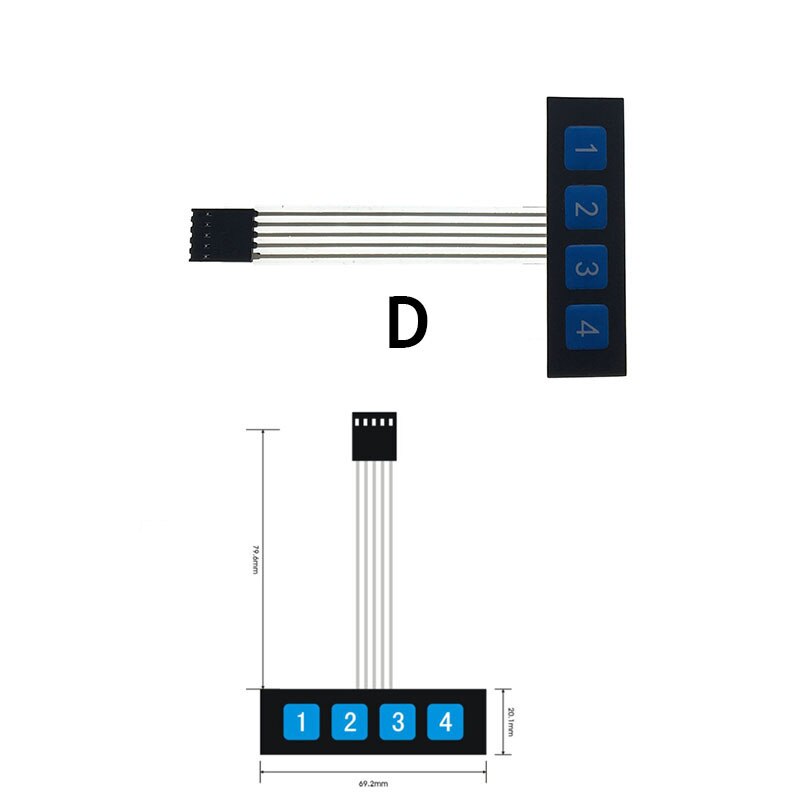 1 2 3 4 12 16 20 przycisk klucza przełącznik membranowy 1x4 3x4 4x4 4x5 klawiszy macierzy macierzy klawiatura panelu sterowania DIY zestaw do Arduino: D