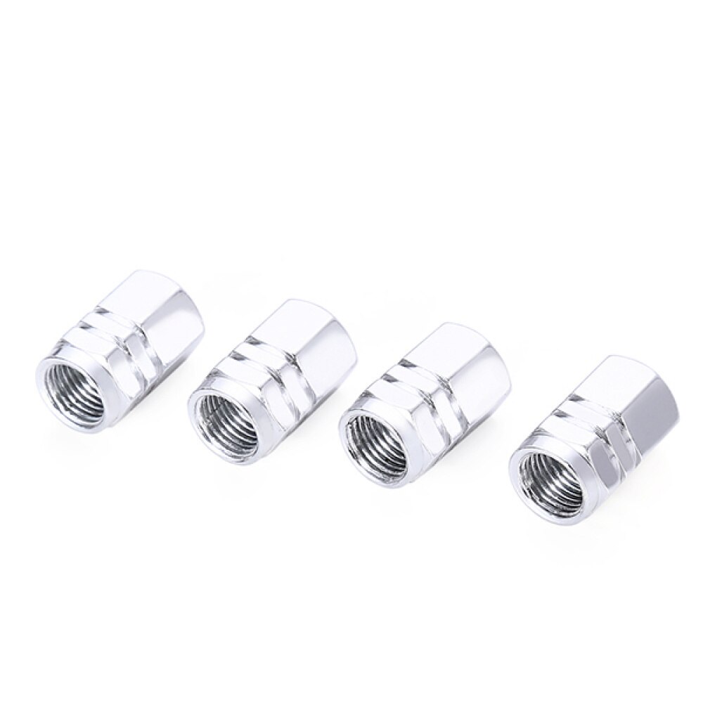 4 Stuks Universele Wiel Tire Air Dust Stem Caps Cover Voor Auto Motor (Zilver)