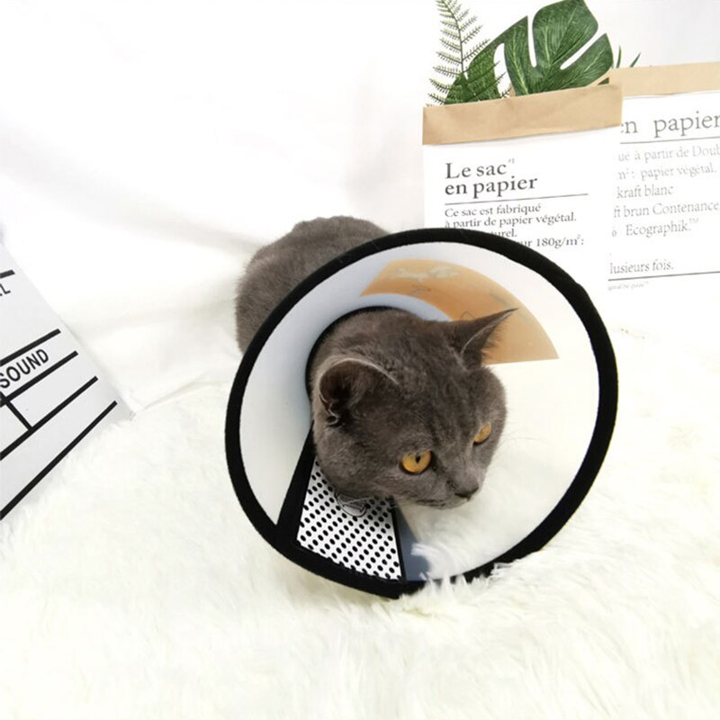 Dog Collar Cone Adjustable Pet Recovery Collar Comfy Kitten Cone Anti-Bite JW