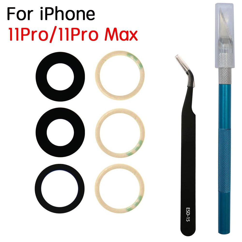 Achter Back Camera Glas Lens Cover Voor Iphone 6 6S 6SP 7 7P 8 Plus X Xr Xs 11 12 Pro Max Met Lijm En Reparatie Tools: 11 12 ProMax
