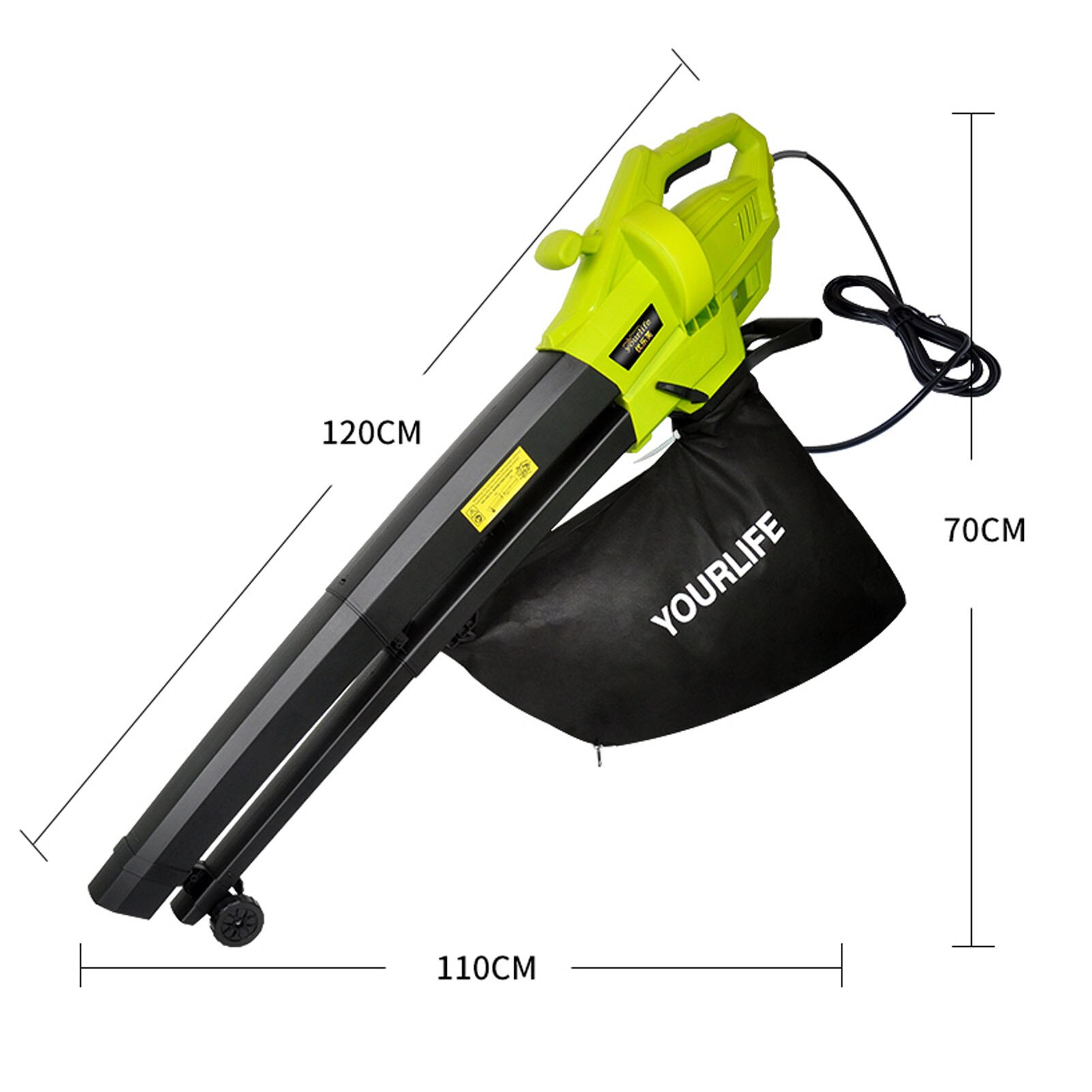 3-In-1 Garden Leaf Blower 3000W Portable Garden Leaf Crusher Electric Leaf Suction Machine Blowing Suction Dual-purpose Blower