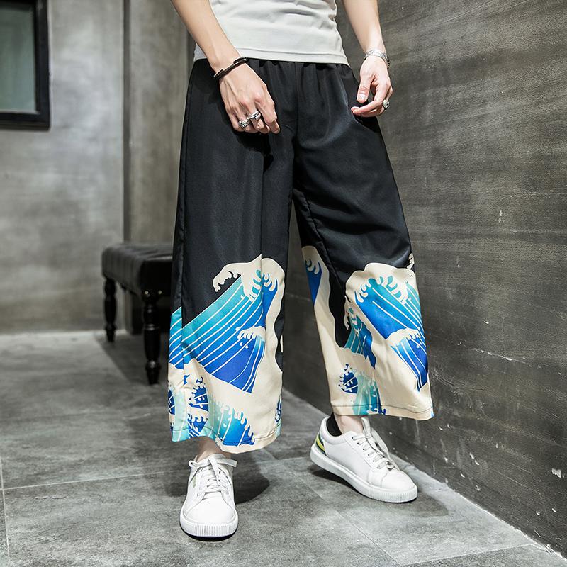 4xl 5xl loose fit plus size breda ben byxor japansk streetwear dragsko joggingbyxor hiphop lättviktsbyxor herr sommarbyxor