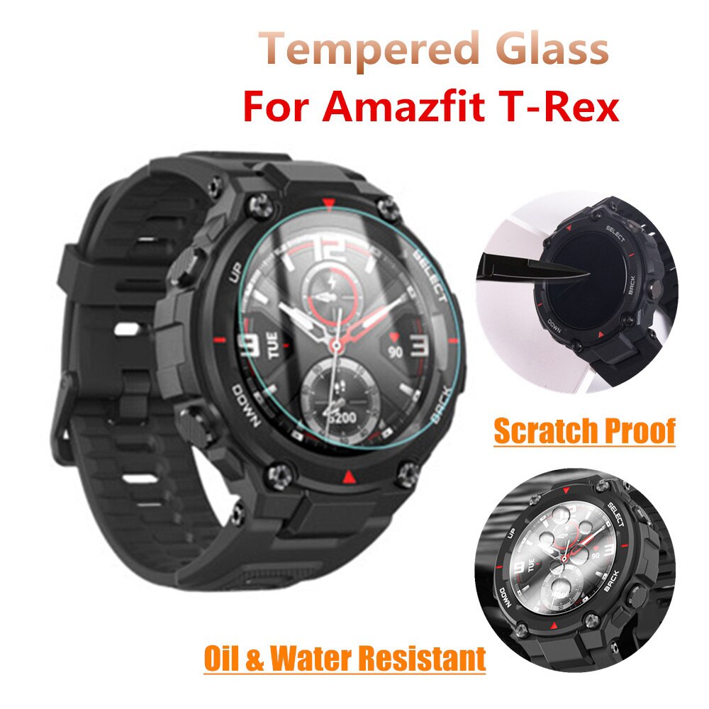 Hærdet glas beskyttende film til xiaomi smartwatch huami amazfit t-rex t rex smart urskærmbeskytter dækbeskyttelse